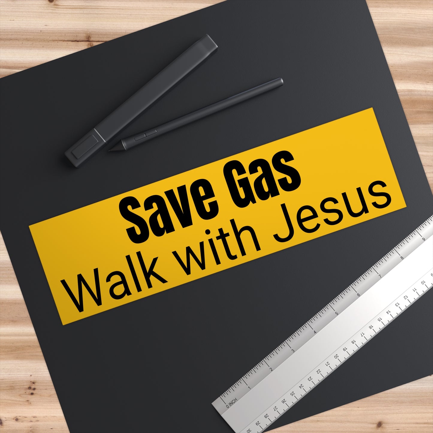 Save Gas, Walk with Jesus Bumper Sticker